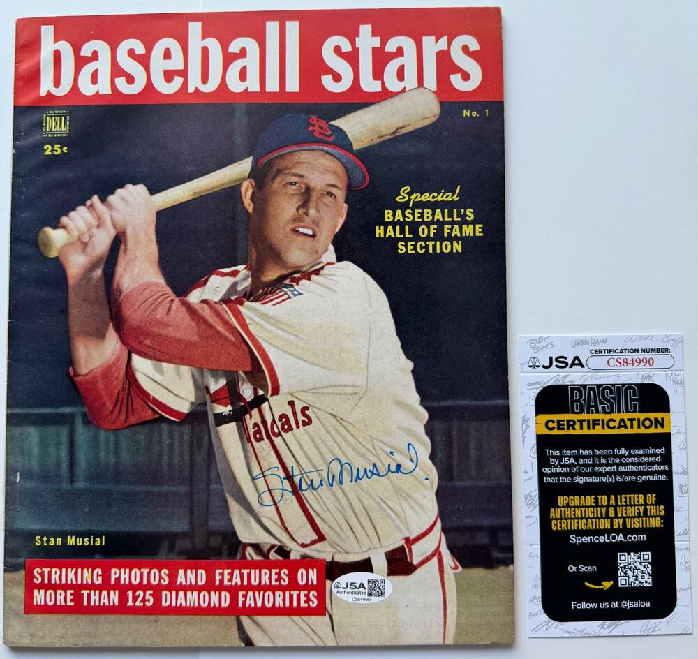 1949 Stan Musial Autographed Magazine Baseball Stars JSA Musial Rookie High End!